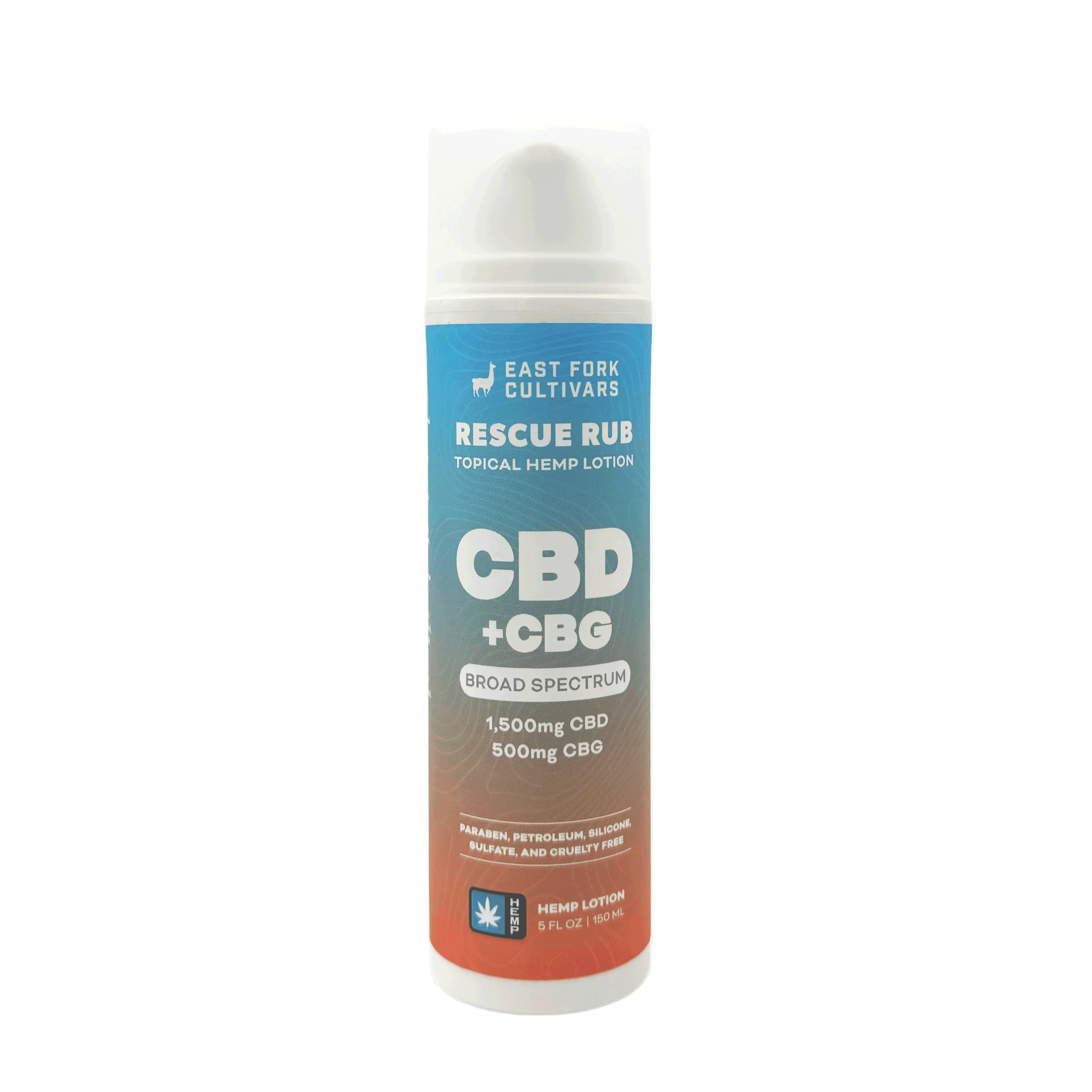 Rescue Rub Extra Strength Lotion • 1500mg CBD + 500mg CBG • Broad Spectrum