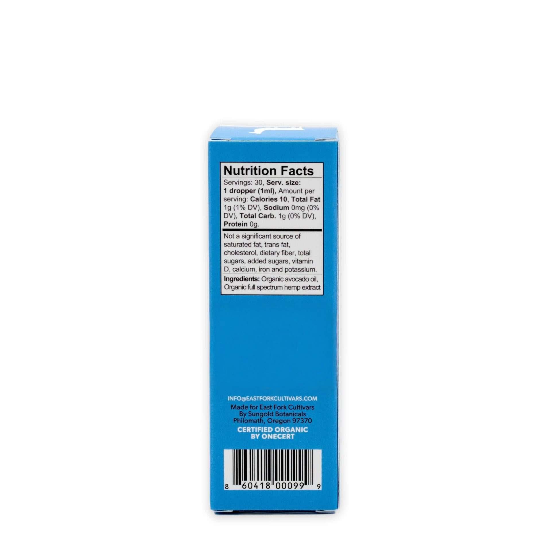 East Fork Cultivars Blue Orchid Organic Hemp CBD Oil