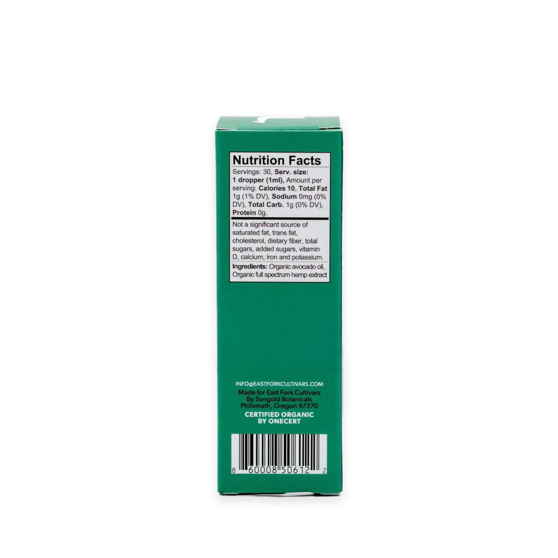 East Fork Cultivars White CBG Organic Hemp CBG Oil