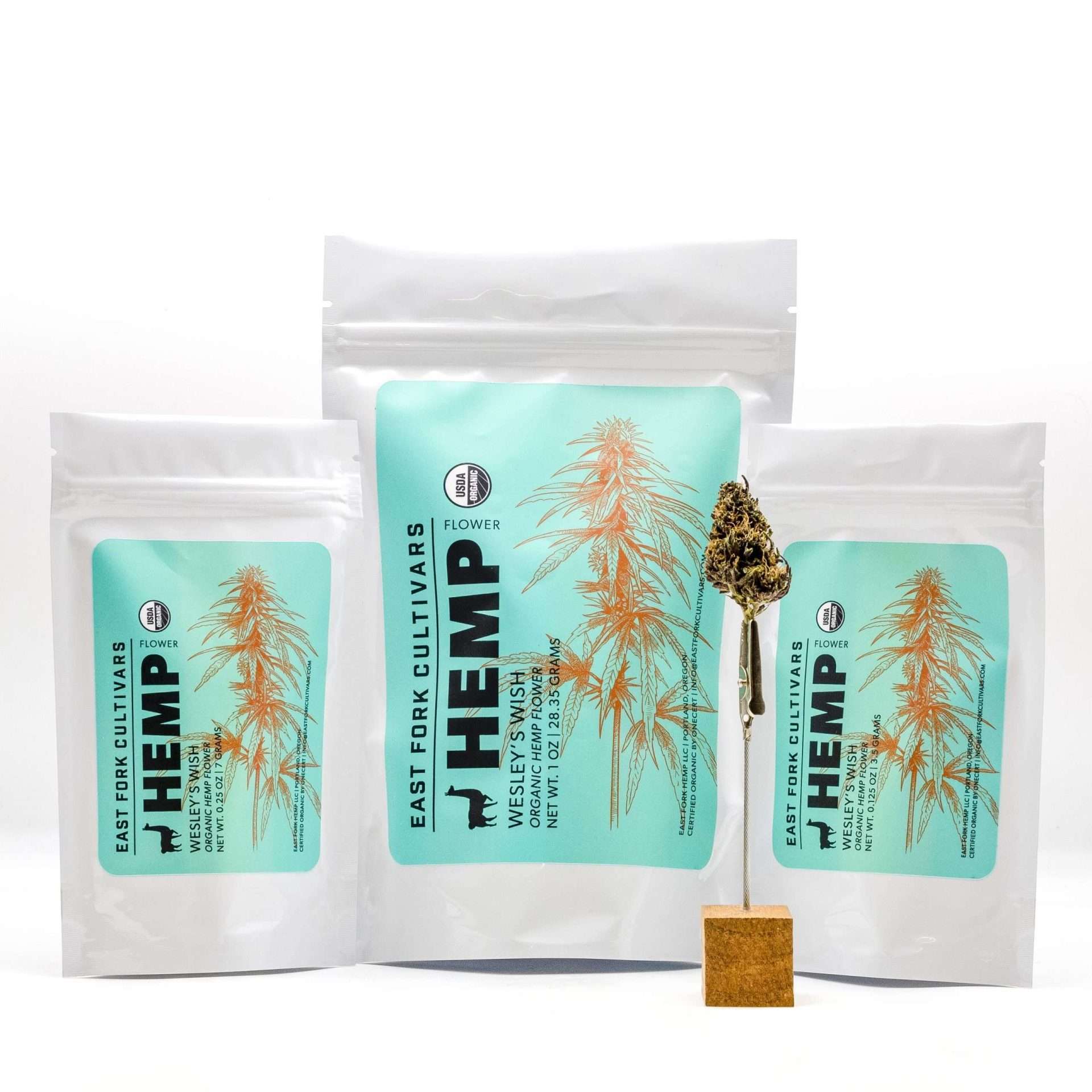 Wesley's Wish Organic Hemp Flower Packaging