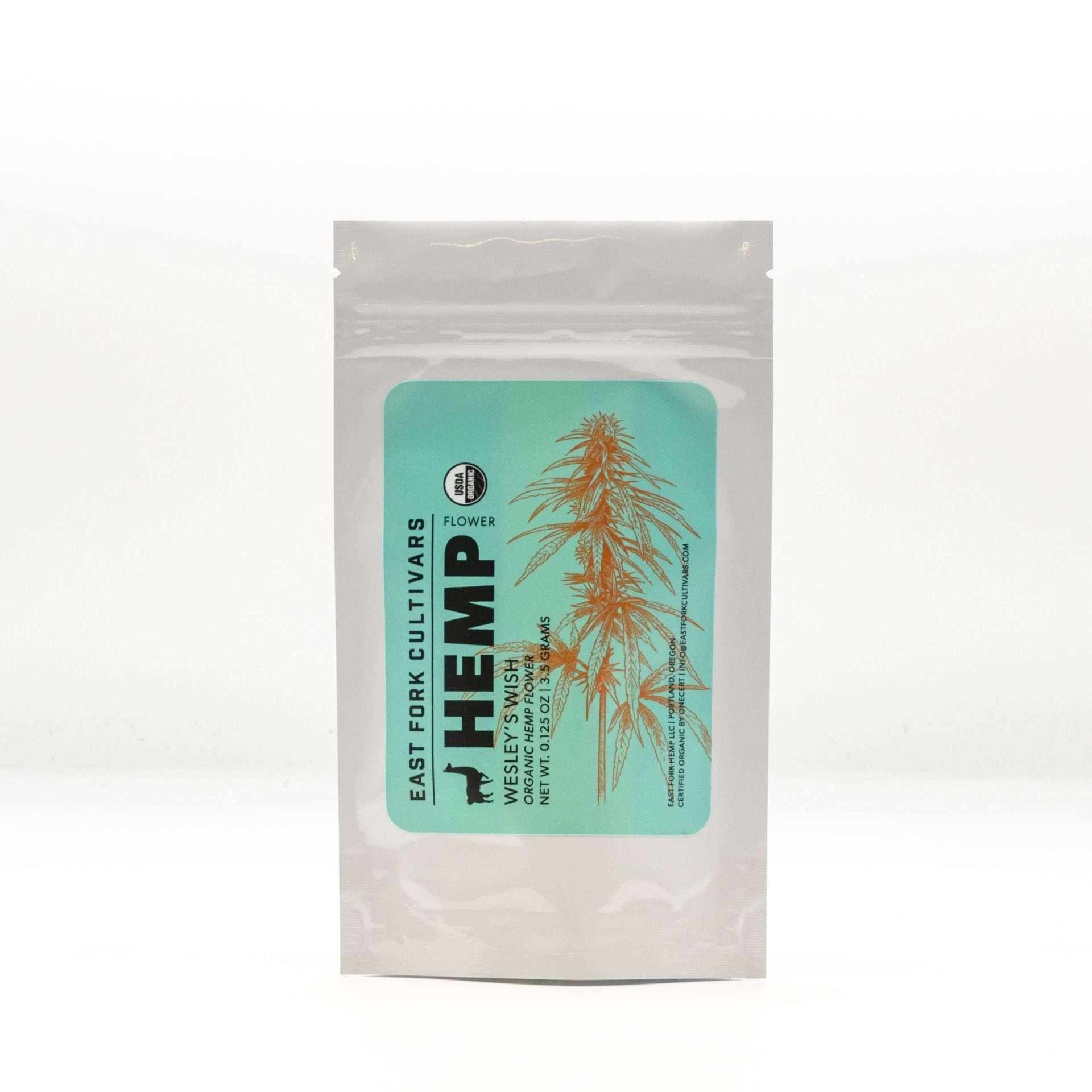 Wesley's Wish Organic Hemp Flower Eighth Packaging