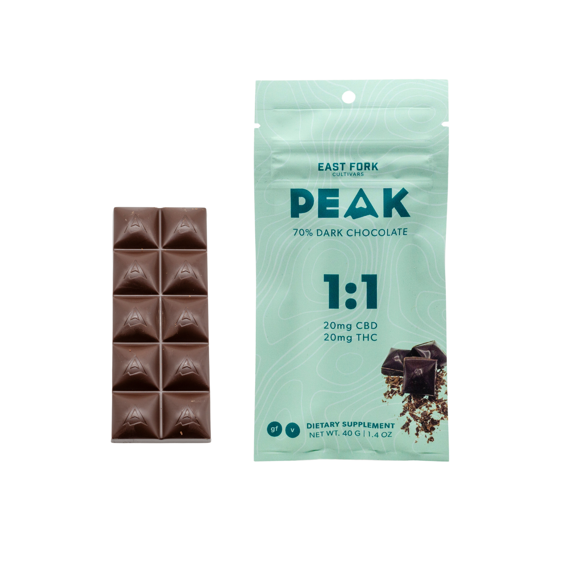 『PUNKIE CHOCOLAT』 No.1 1:1 Chocolate • 20mg CBD + 20mg THC • Full Spectrum
